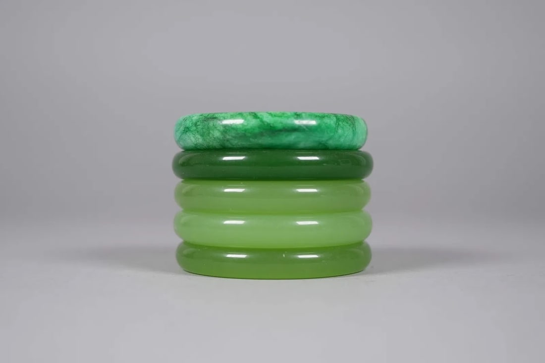 Lots Chinese apple green bangles - 5