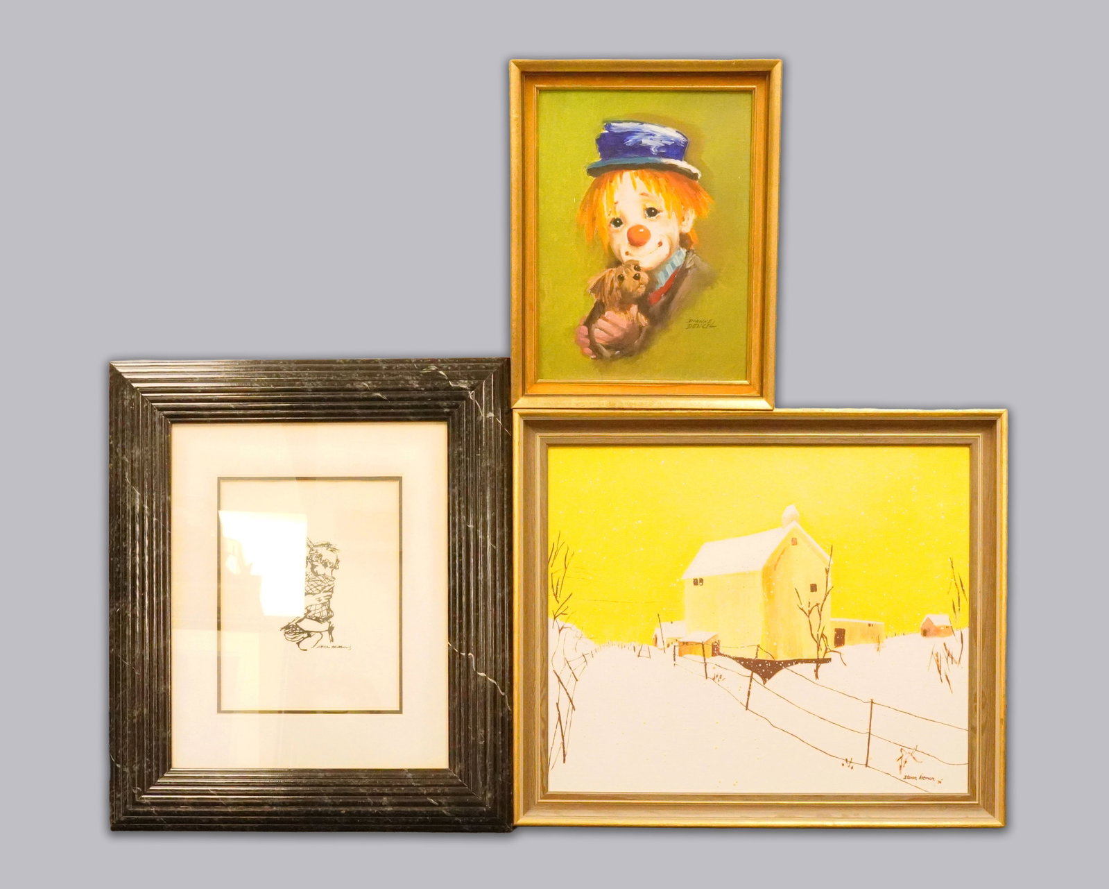 Lots estate framed art: Lots estate framed art. H: 23.5" x W: 27."