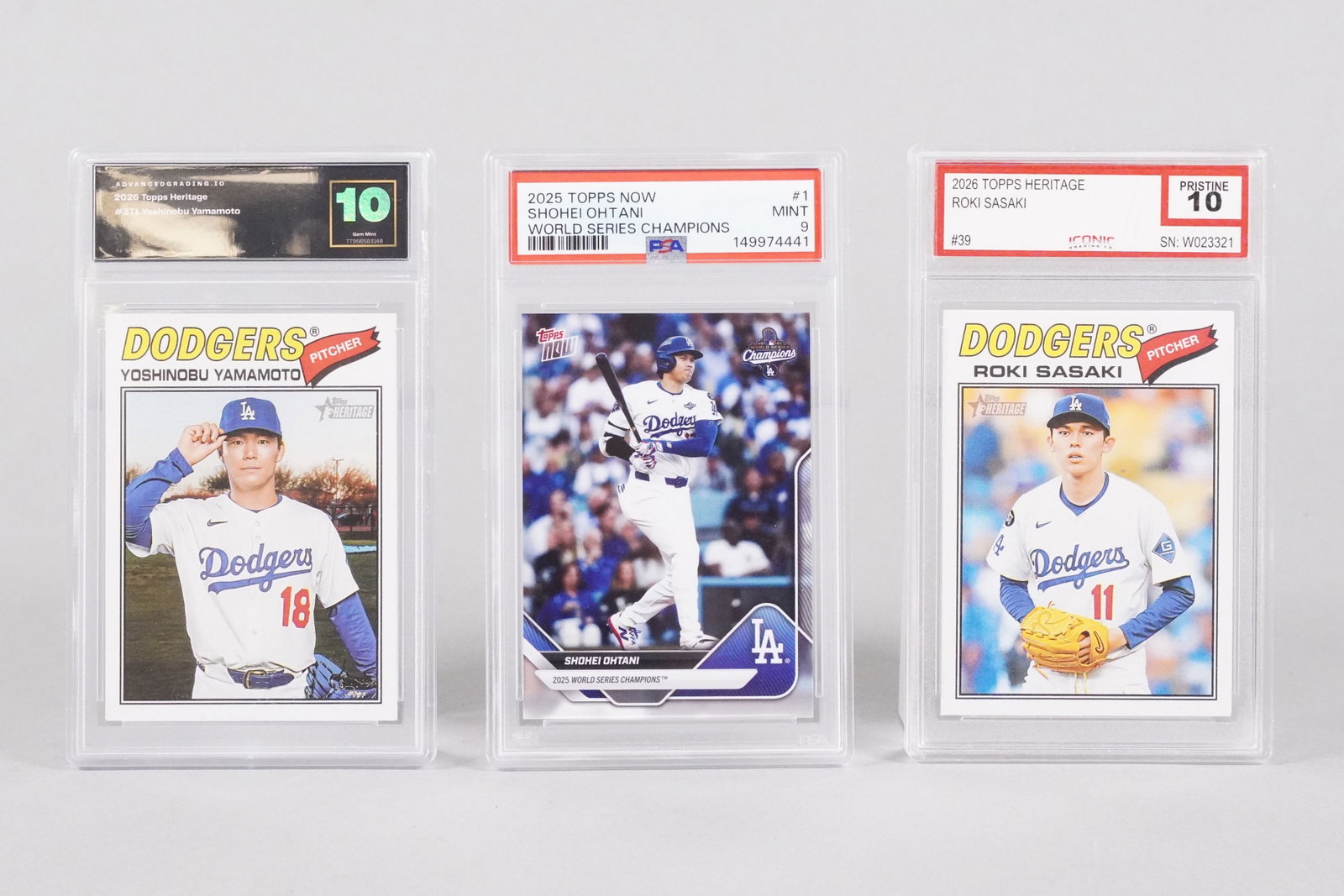 Shohei Roki and Yamamota baseball cards: Shohei Roki and Yamamota baseball cards, from an estate.