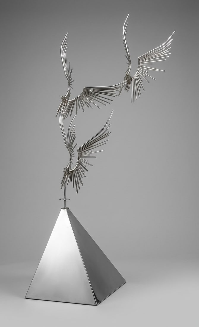 A vintage fine scuplture: A vintage fine sculpture. H: 65" x W: 30."