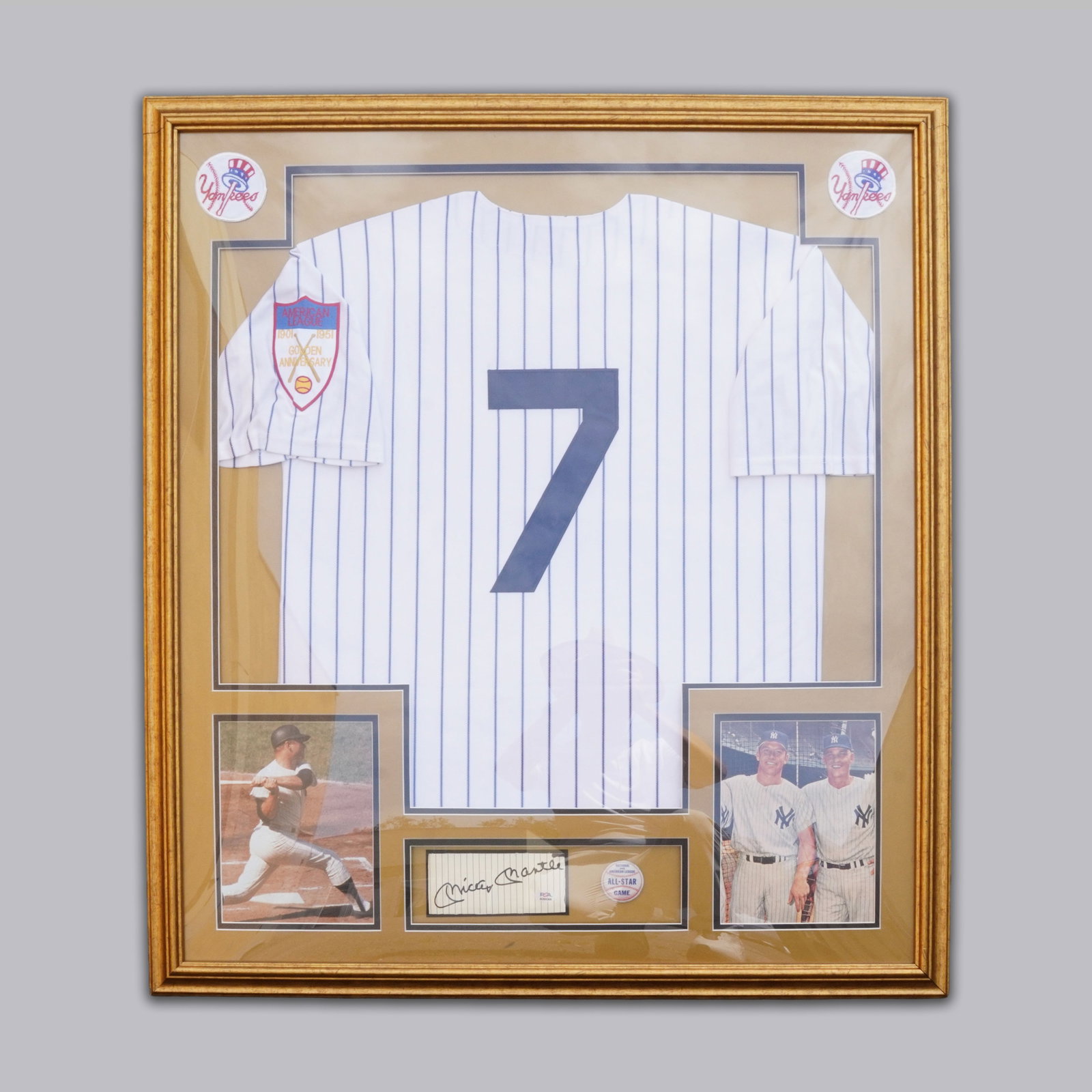 Mickey Mantle signed item framed: Mickey Mantle signed item, PSA graded. A rare piece from the estate.