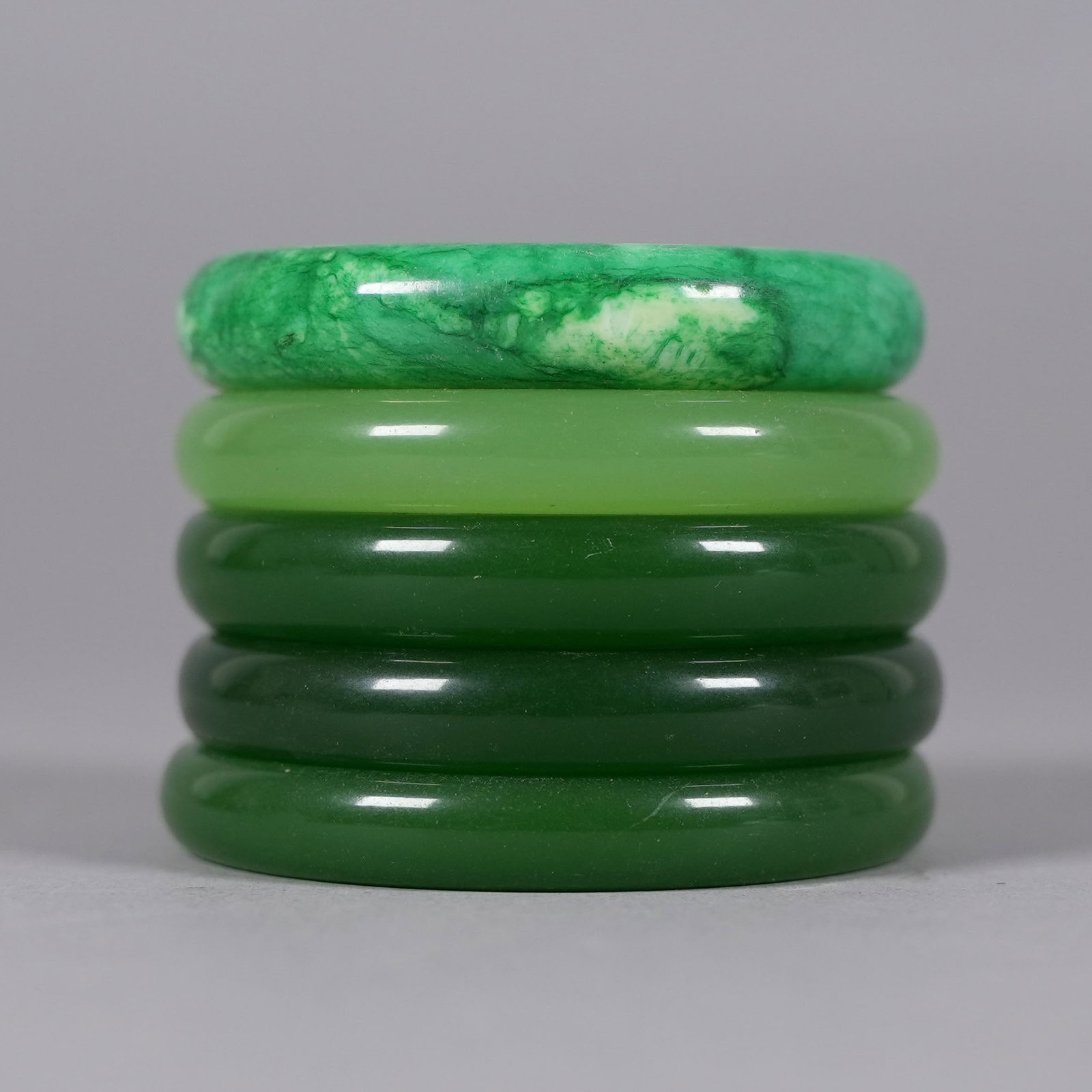 Lots Chinese apple green bangles - 5