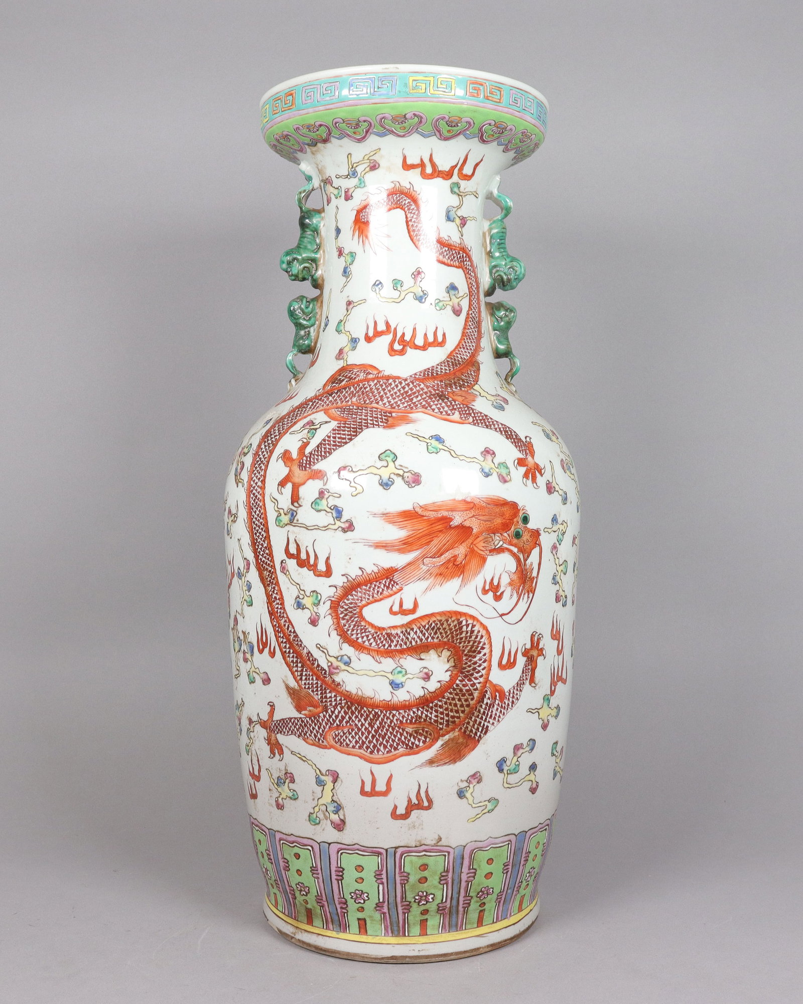 Chinese tall dragon vase (1 of 8)