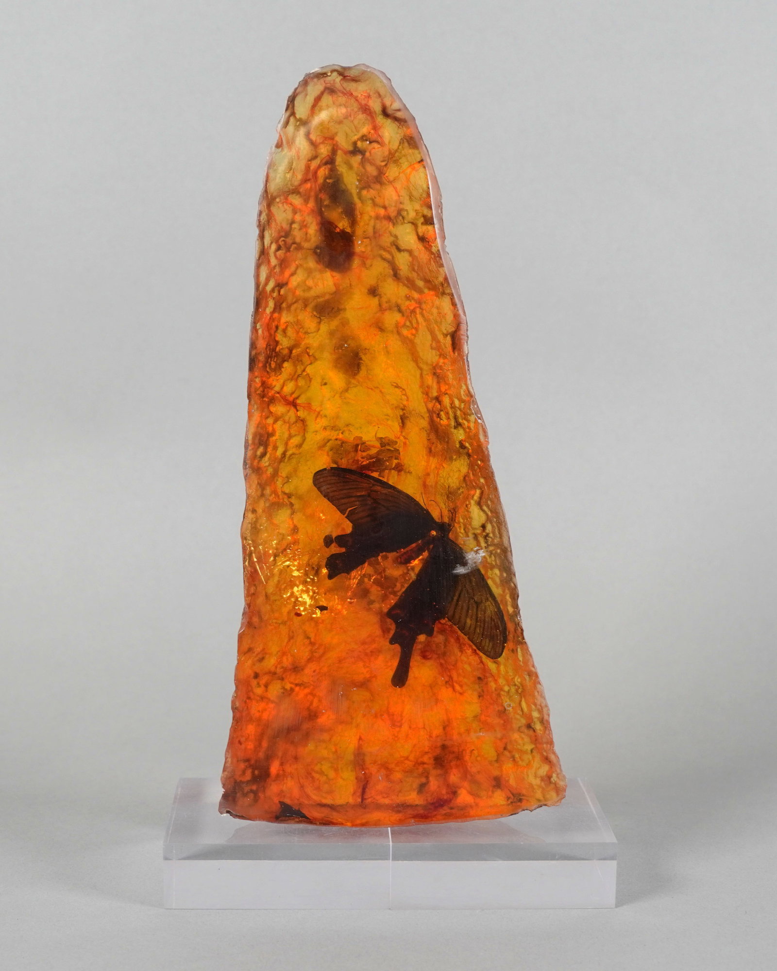 Amber boulder with insect: Amber boulder with insect, from an estate. H: 10.2" x W: 4.8."