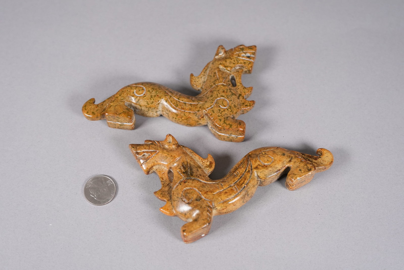 2 Chinese large jade beasts - 2