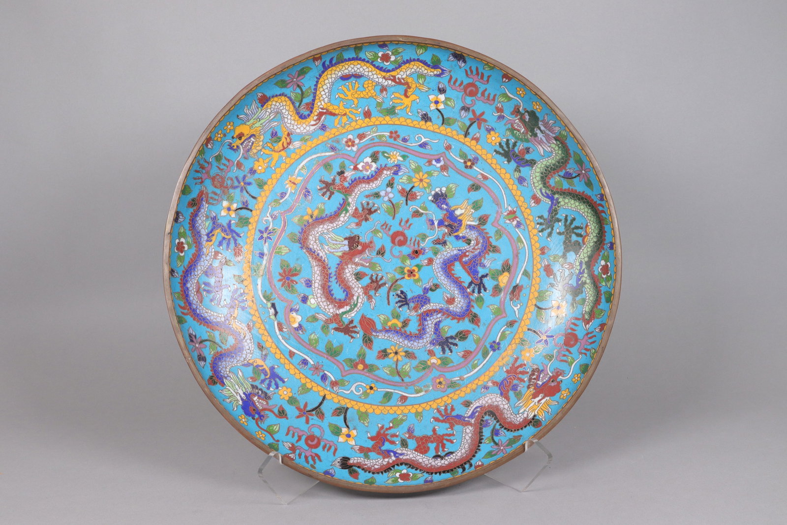 Chinese fine cloisonne charger plate (1 of 7)
