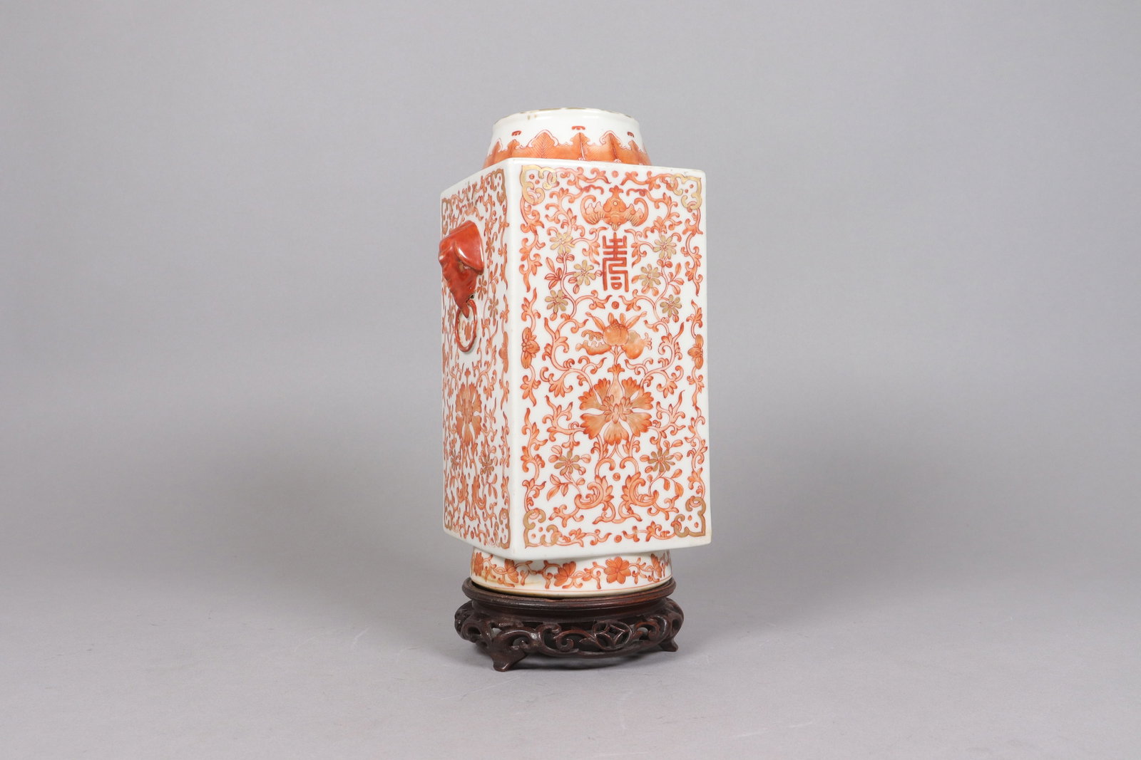 Chinese antique fine square vase (1 of 7)