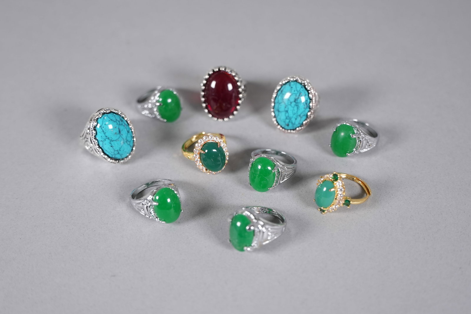 Lots Chinese fine jewelry: Lots Chinese fine jewelry rings.
