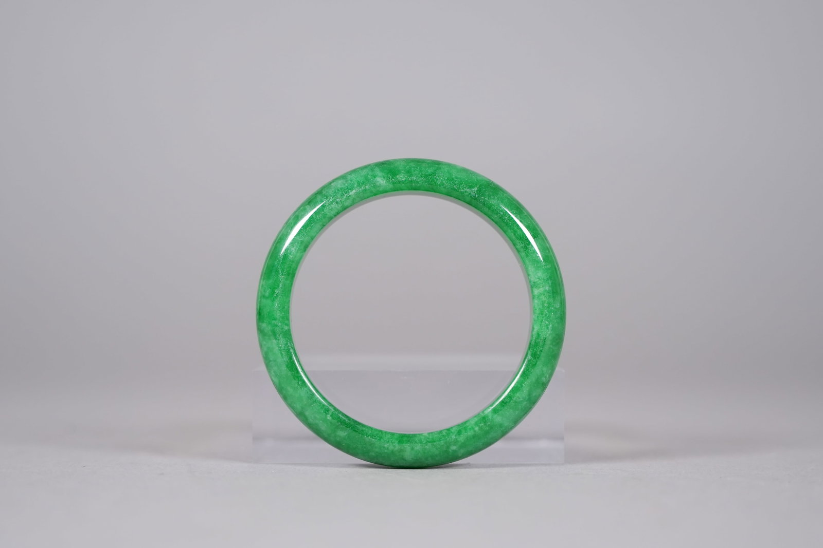 Chinese apple green fine bangle - 3