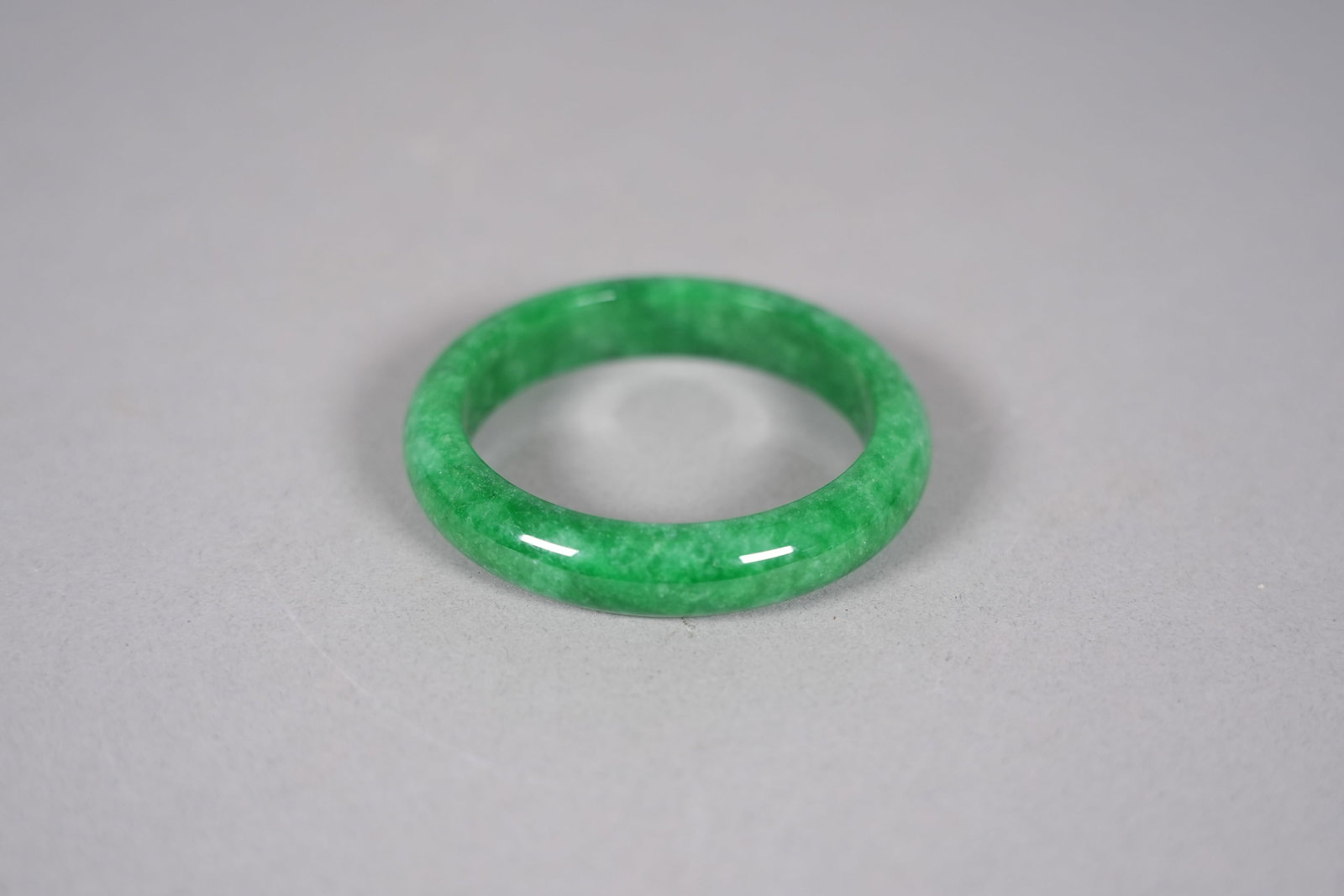 Chinese apple green fine bangle - 5