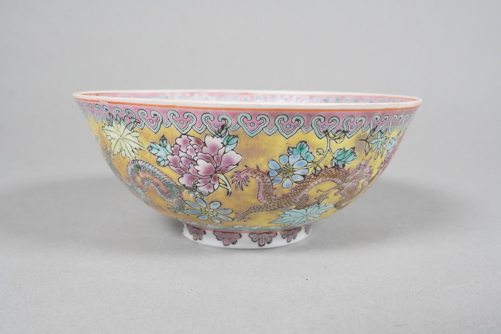 Chinese eggshell yellow bowl - 6