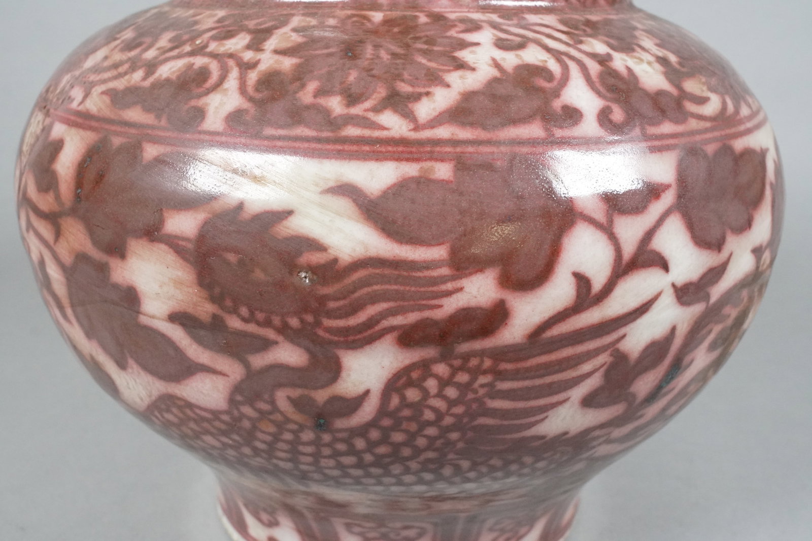 Chinese fine copper red jar - 5