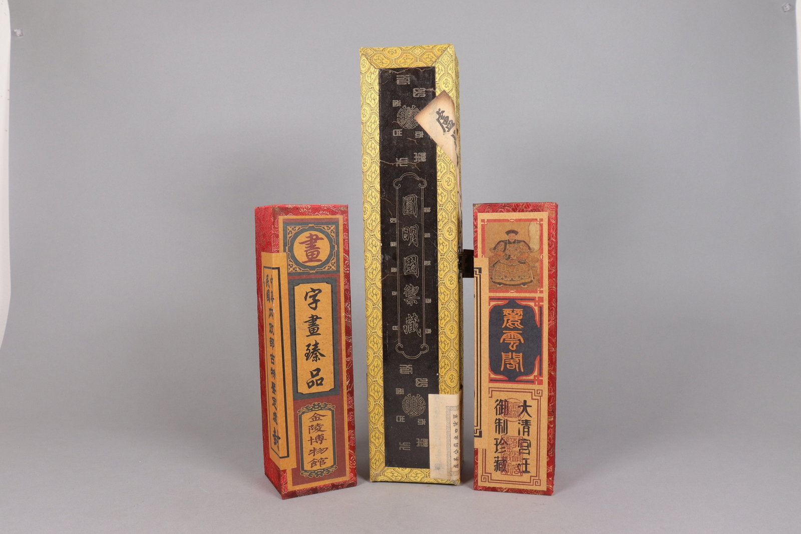 Lots Chinese art scrolls in box (1 of 6)