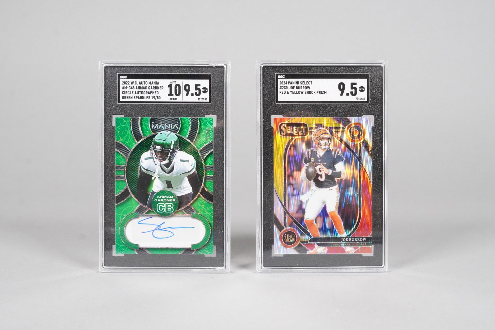 2 SGC graded football cards: 2 SGC graded football cards, one was signed by Ahmad Gardner.