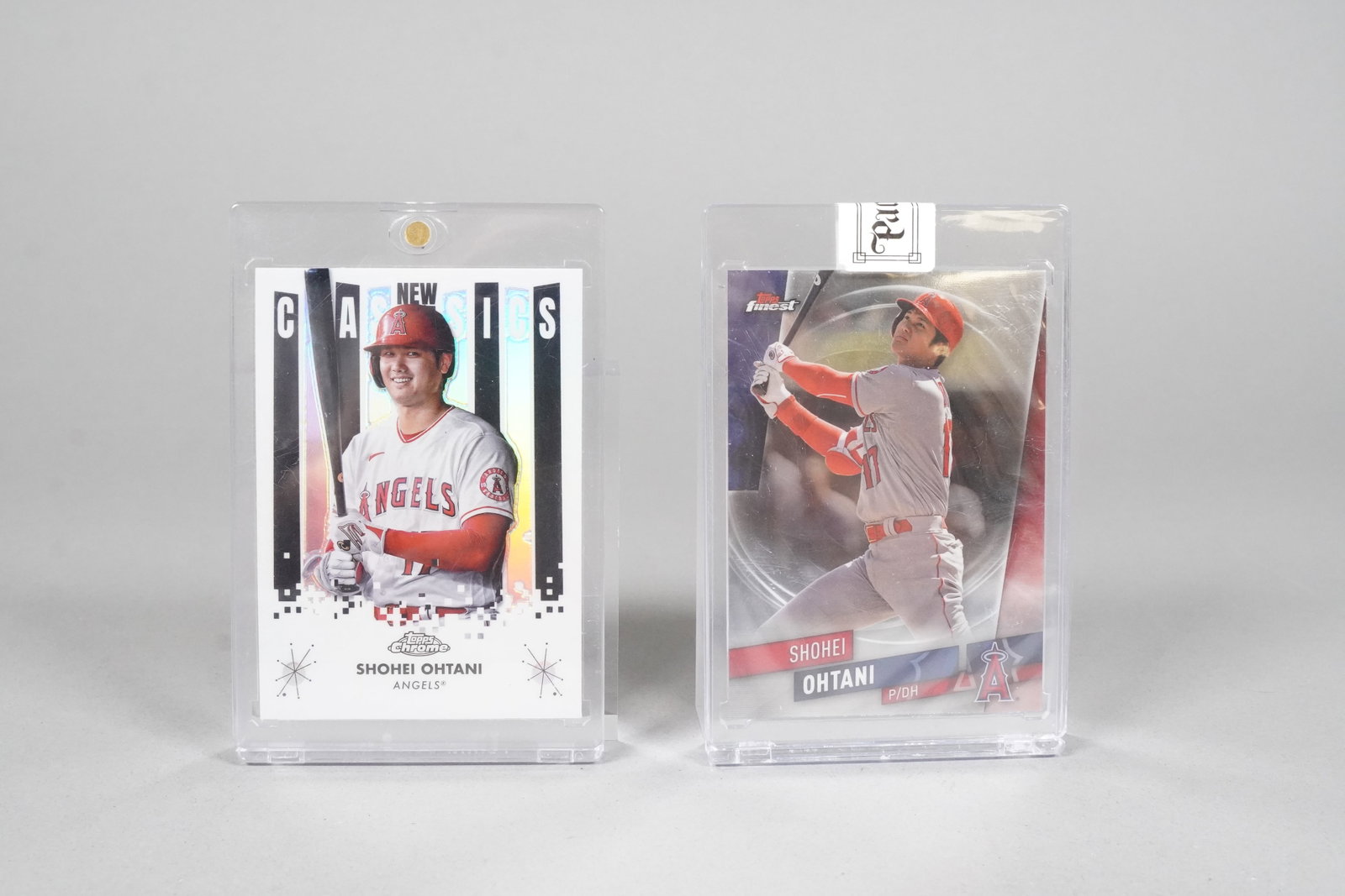 2 Shohei Ohtani baseball cards: 2 Shohei Ohtani baseball cards.