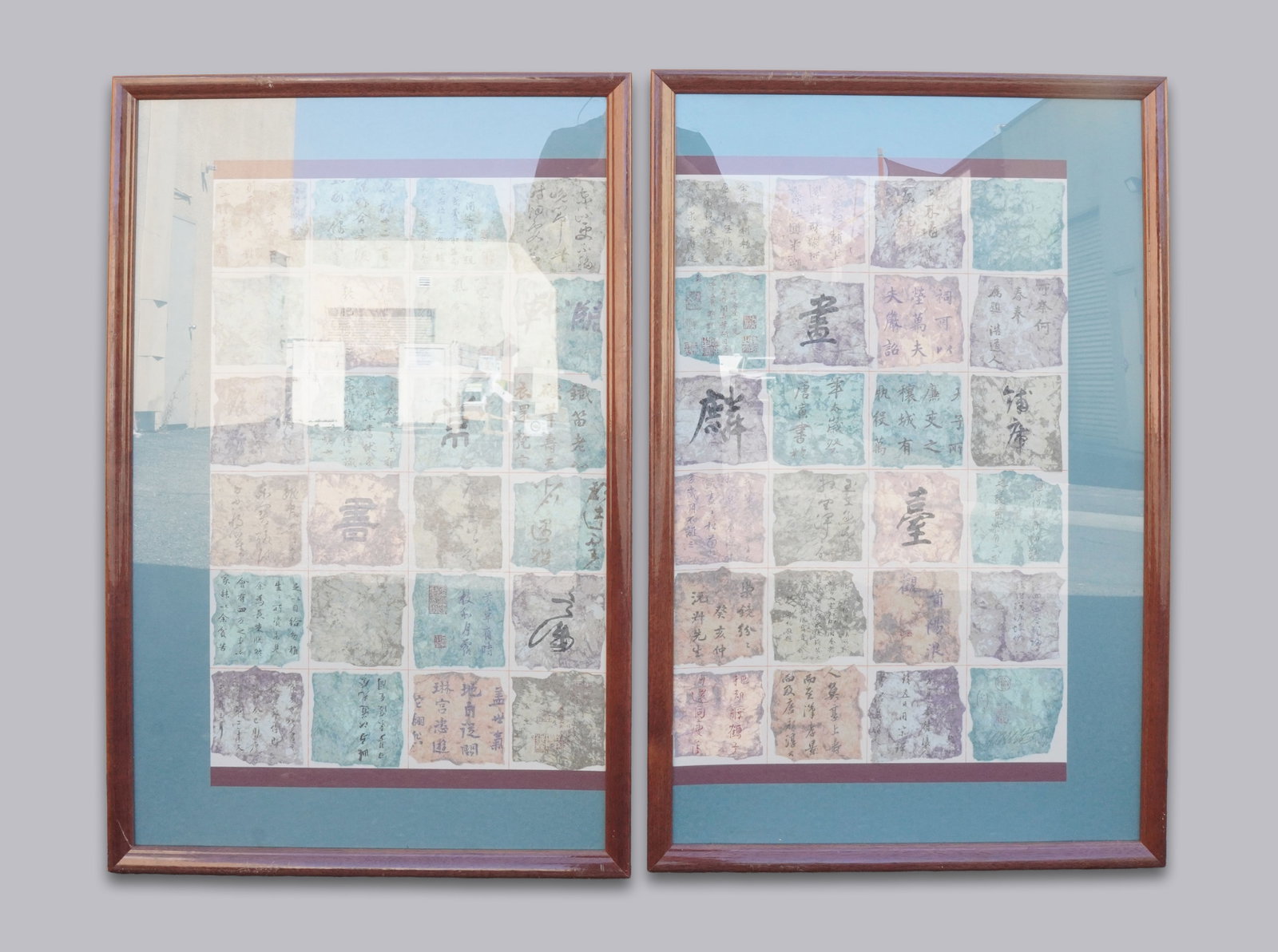Large oriental style print: Large oriental style print. H: 42" x W: 26."