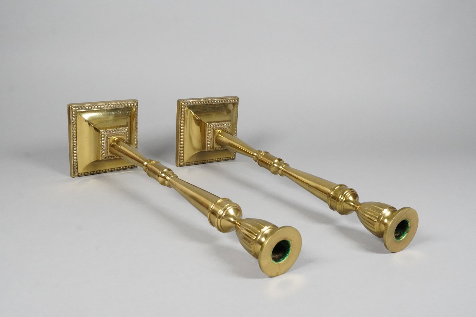 2 heavy brass candle holder - 3