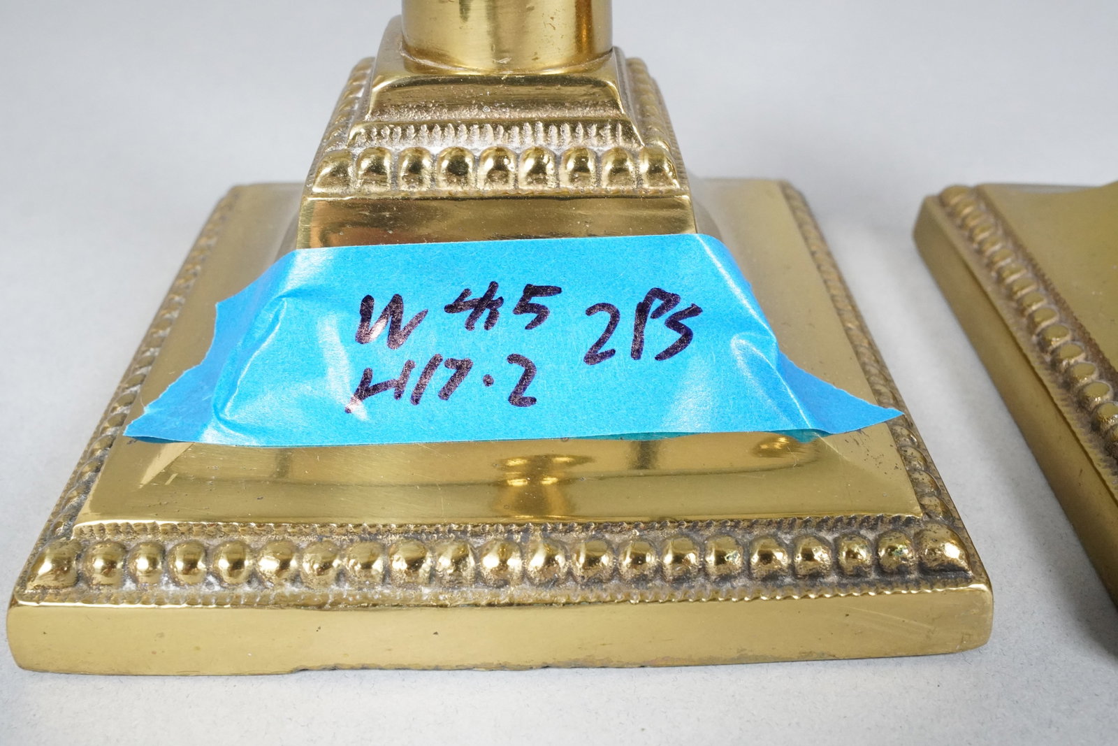 2 heavy brass candle holder - 8