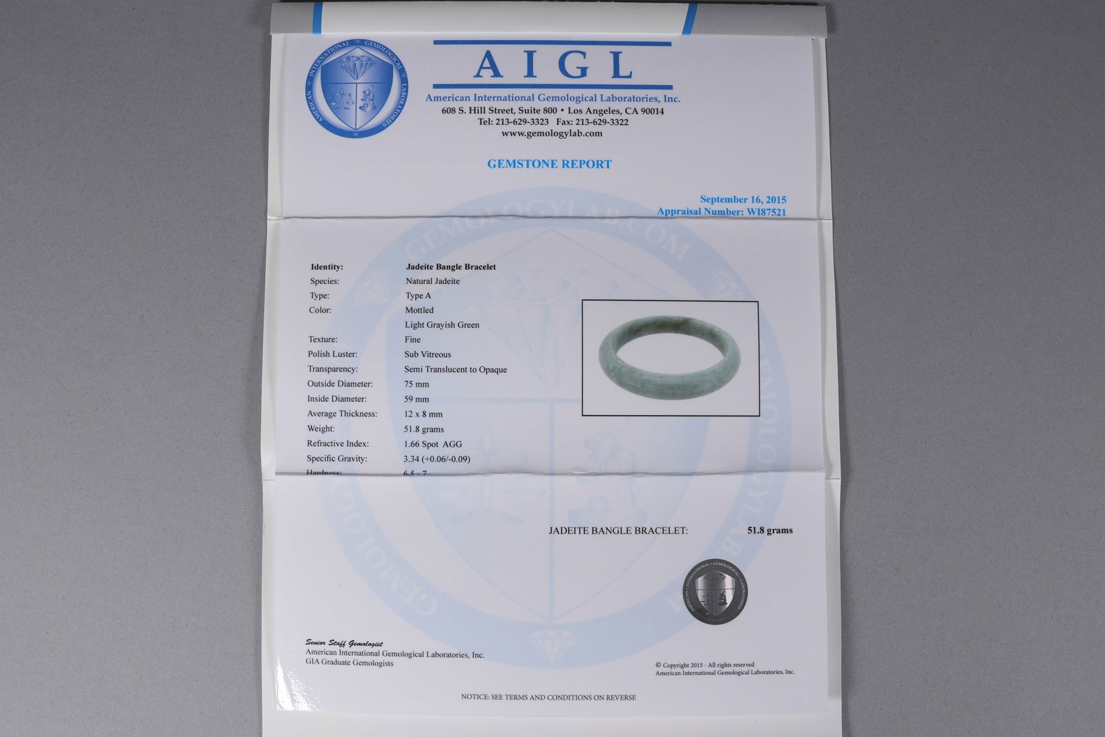 Chinese fine jadeite bangle - 7