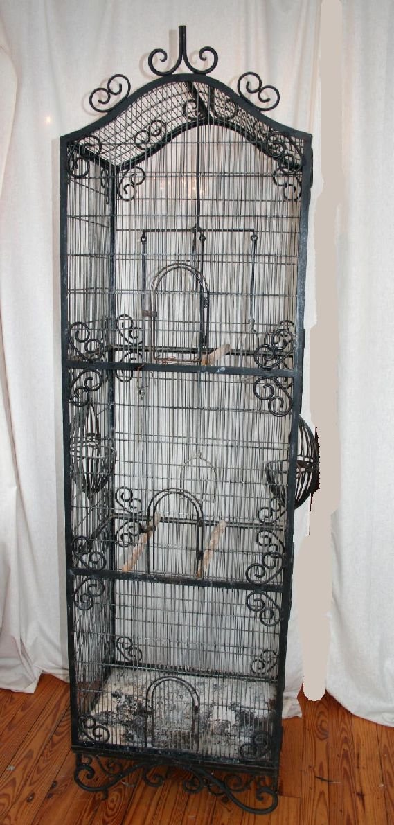 Vintage Wrought Iron Bird Cage