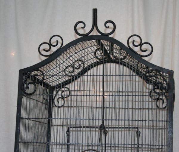 Vintage Wrought Iron Bird Cage - 2
