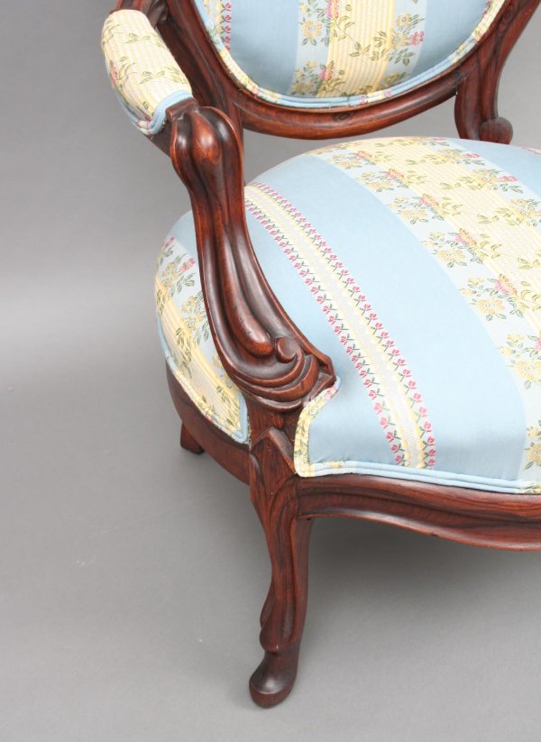 American Victorian Rosewood Parlor Chair - 4