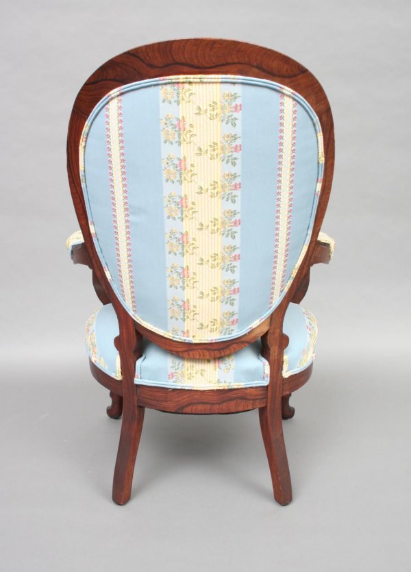 American Victorian Rosewood Parlor Chair - 6