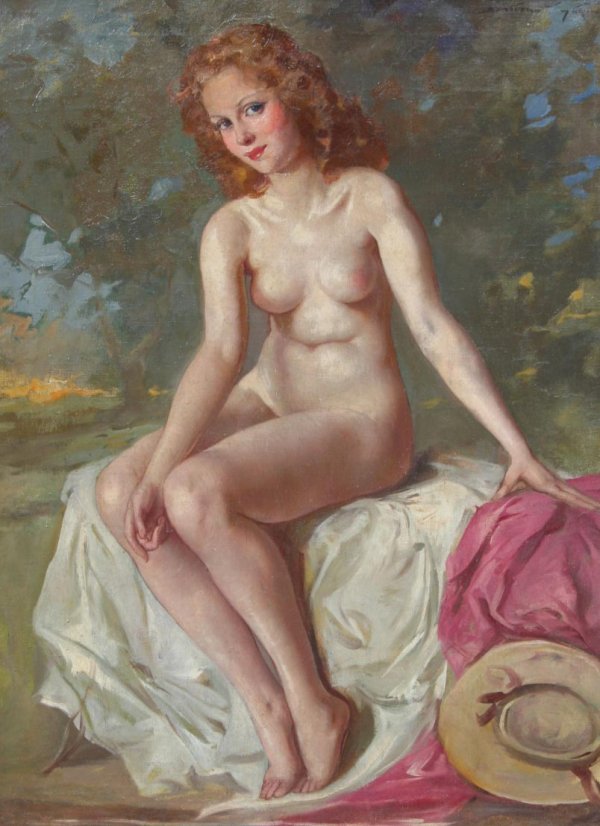 Maria Szantho (Hungary) Painting of a Nude Lady - 2