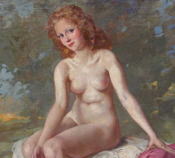 Maria Szantho (Hungary) Painting of a Nude Lady - 3