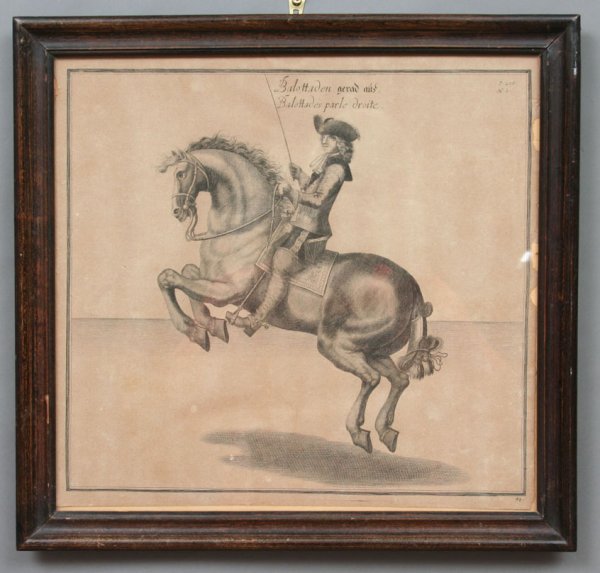 Trio of 18th c. Equestrian or Dressage Horse Print - 8
