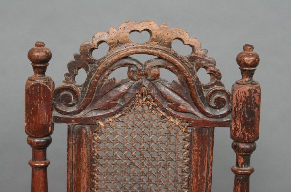 Pair of Jacobean Style Caned Side Chairs - 3
