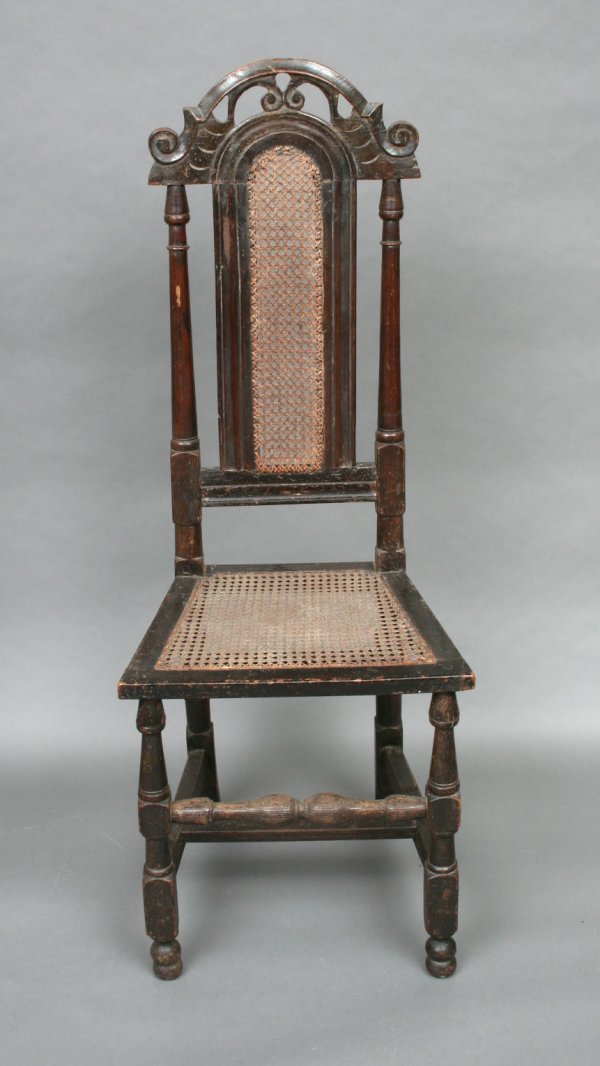 Pair of Jacobean Style Caned Side Chairs - 5