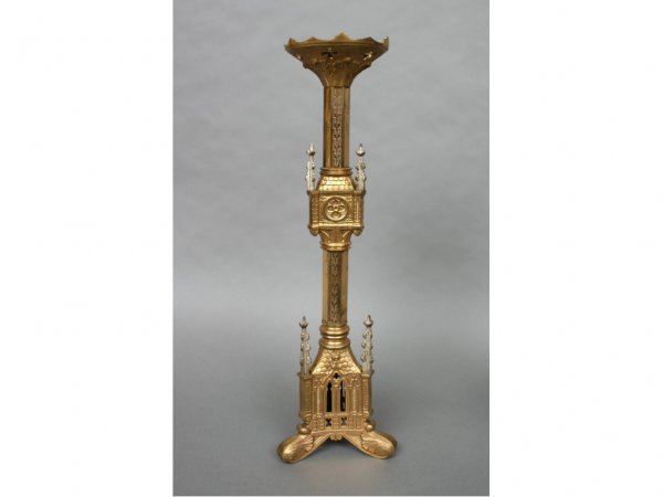Pair of Gothic Revival Style Altar Candlesticks - 2