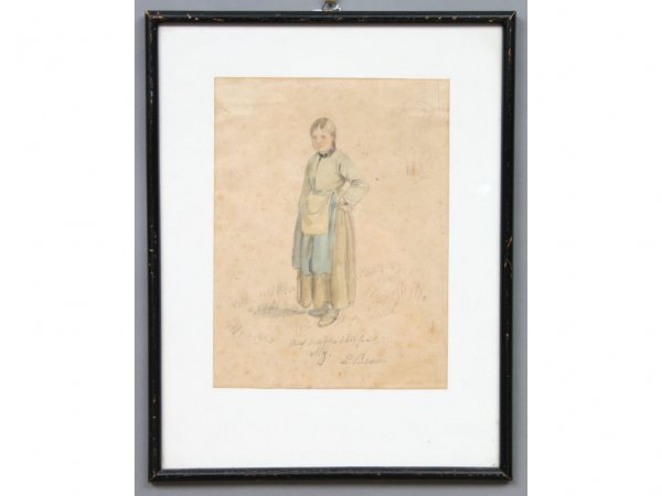 R. Braun Drawing of a French Woman