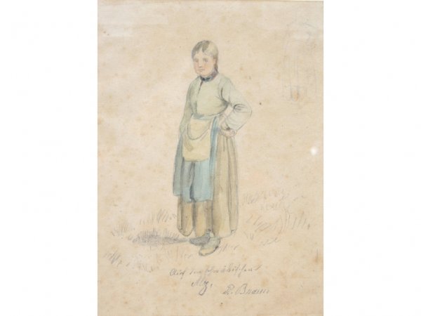 R. Braun Drawing of a French Woman - 2