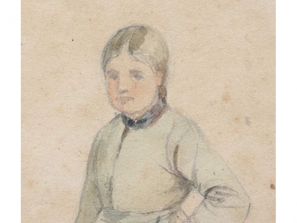 R. Braun Drawing of a French Woman - 3