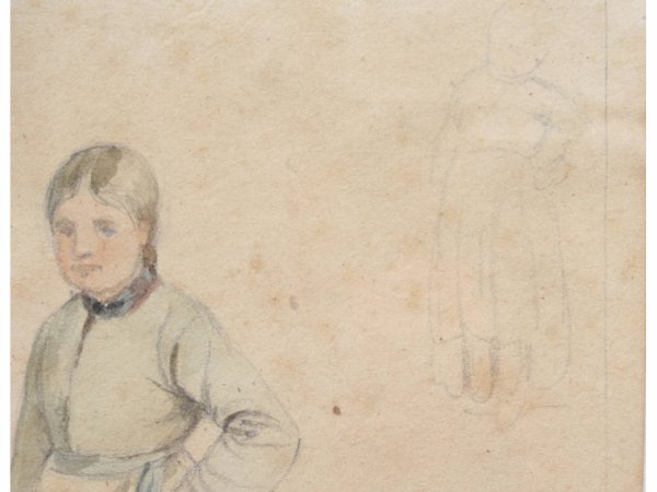 R. Braun Drawing of a French Woman - 6