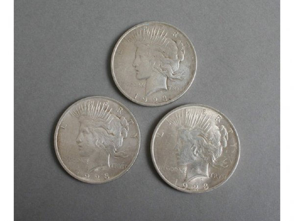 Group 25 Silver Liberty Dollars 1922, 1923, 1925