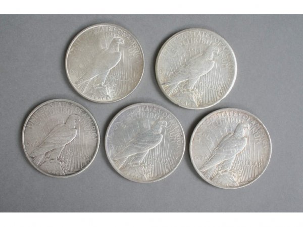 Group 25 Silver Liberty Dollars 1922, 1923, 1925 - 5