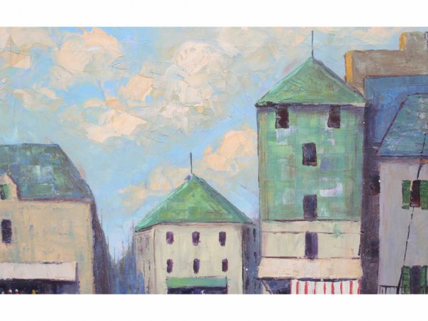 20th Century School Harbor Scene Oil Painting - 6
