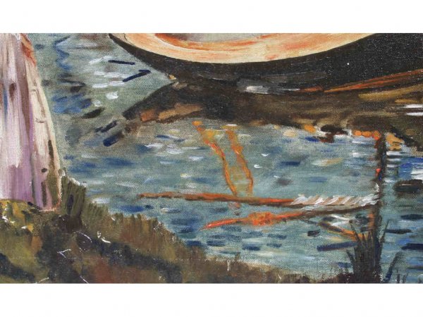 Impressionist Style Oil Boating Oil Painting - 6