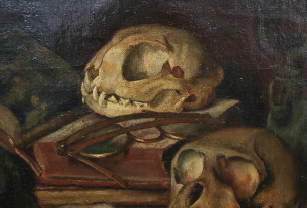 18th or 19th c. Vanitas Theme Oil Painting - 2