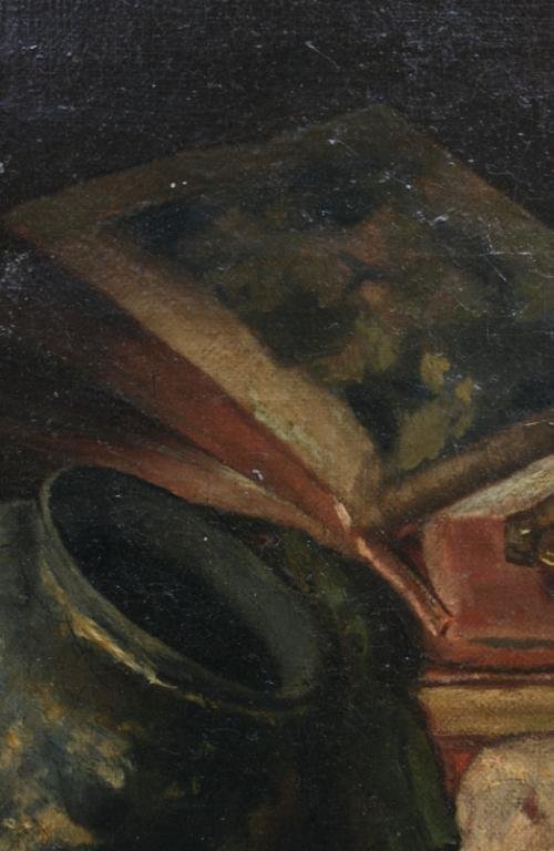 18th or 19th c. Vanitas Theme Oil Painting - 5