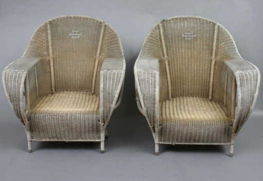 743 Suite Of Art Deco Style Vintage Wicker Furniture