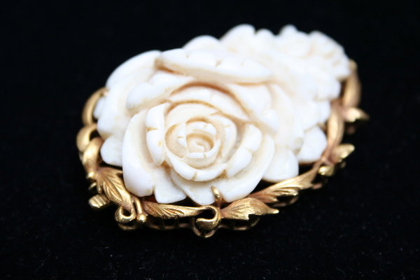 Ivory & Gold Brooch Clasp - 2