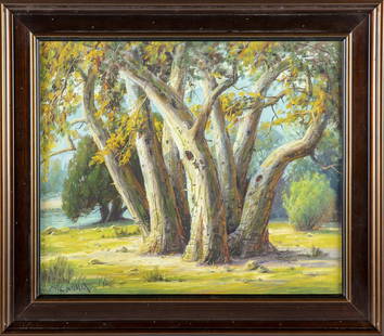 Paul Grimm, Seven Sister Oil on Canvas: Artist: Paul Grimm Title: Seven Sister Year: 1968 Medium: Oil on Canvas Canvas Size: 20" x 24" Frame Size: 26" x 30" Condition: Mint Certificate of Authenticity included Painted in the Santa Ynez Vall