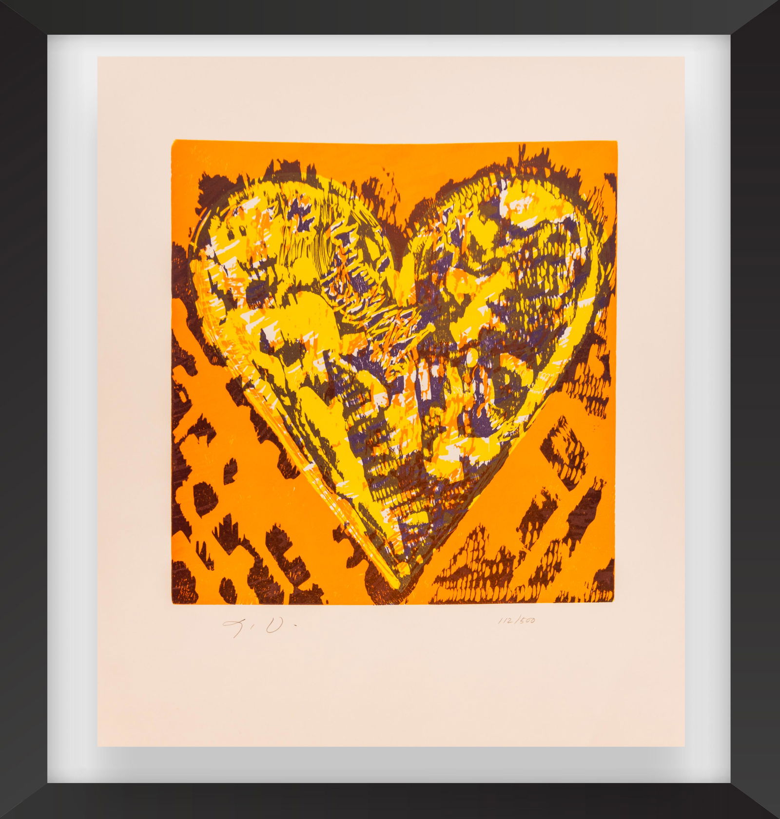 Jim Dine, "Heart for Film Forum" 1993 Wood Cut in Colors (1 of 11)