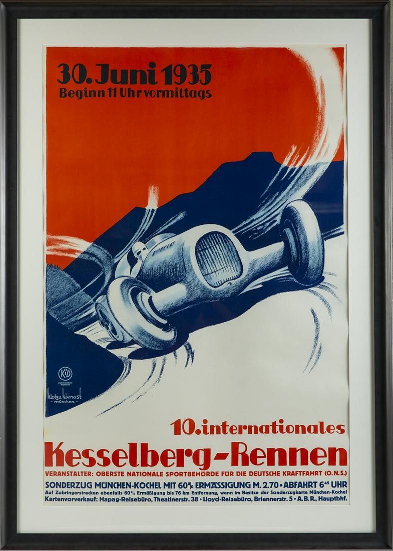1935 Kesselberg-Rennen Racing Poster Germany Klotz Kienast vintage deco Geo Ham (1 of 8)