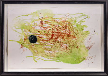 Joan Miro, Series 1, Red and Green (H.C.) Lithograph: Artist: Joan Miro Medium: Lithograph Limited Edition Title: Series 1, Red and Green Size: 26" x 39 1/2" Year: 1961 Edition: Limited HC hors commerce impression aside from the edition of 75