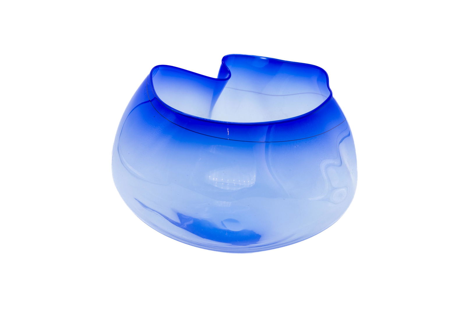Dale Chihuly Paris Blue with Black Threads Hand Blown Glass Basket with Appraisal (1 of 8)